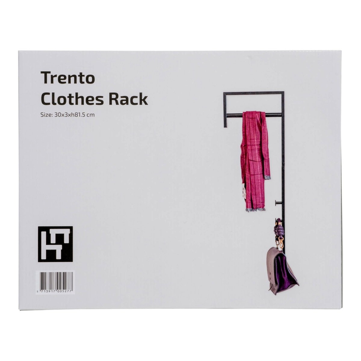 Trento vegghengt klesstativ sort metall 82 cm - Lindas Dekor