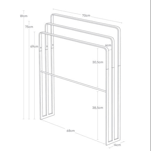 Plassbesparende håndklehenger med stilren utførelse.
