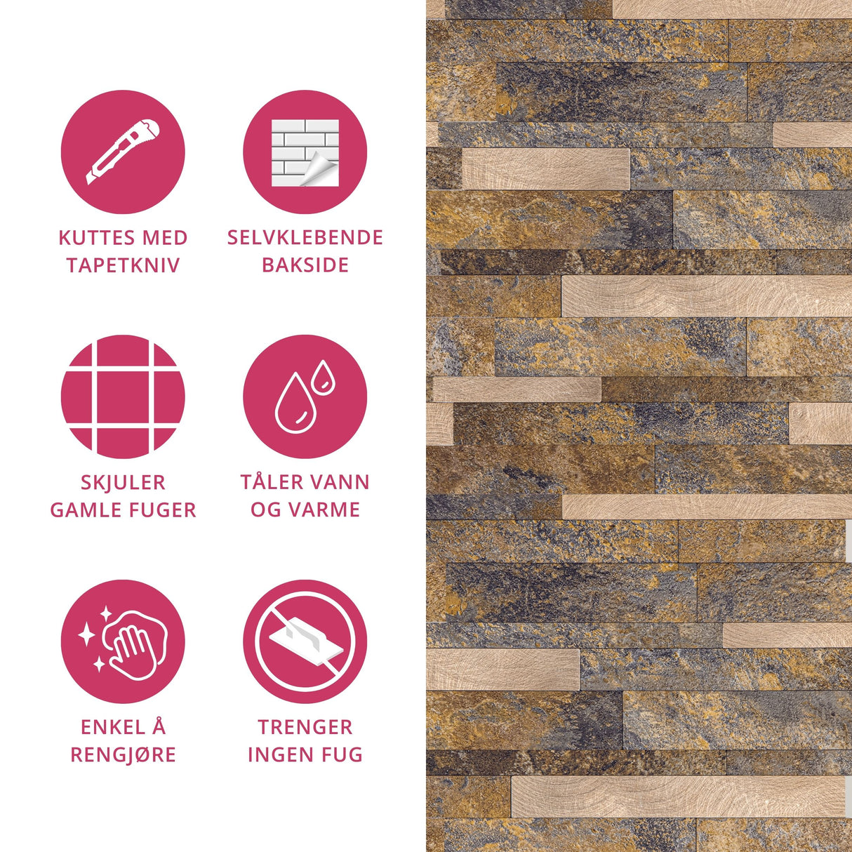 Vareprøve: Karoline selvklebende fliser