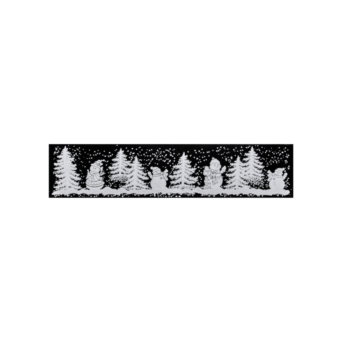 Julebanner stickers med snømenn og vinterskog hvit 58 x 12 cm - Lindas Dekor Wallstickers