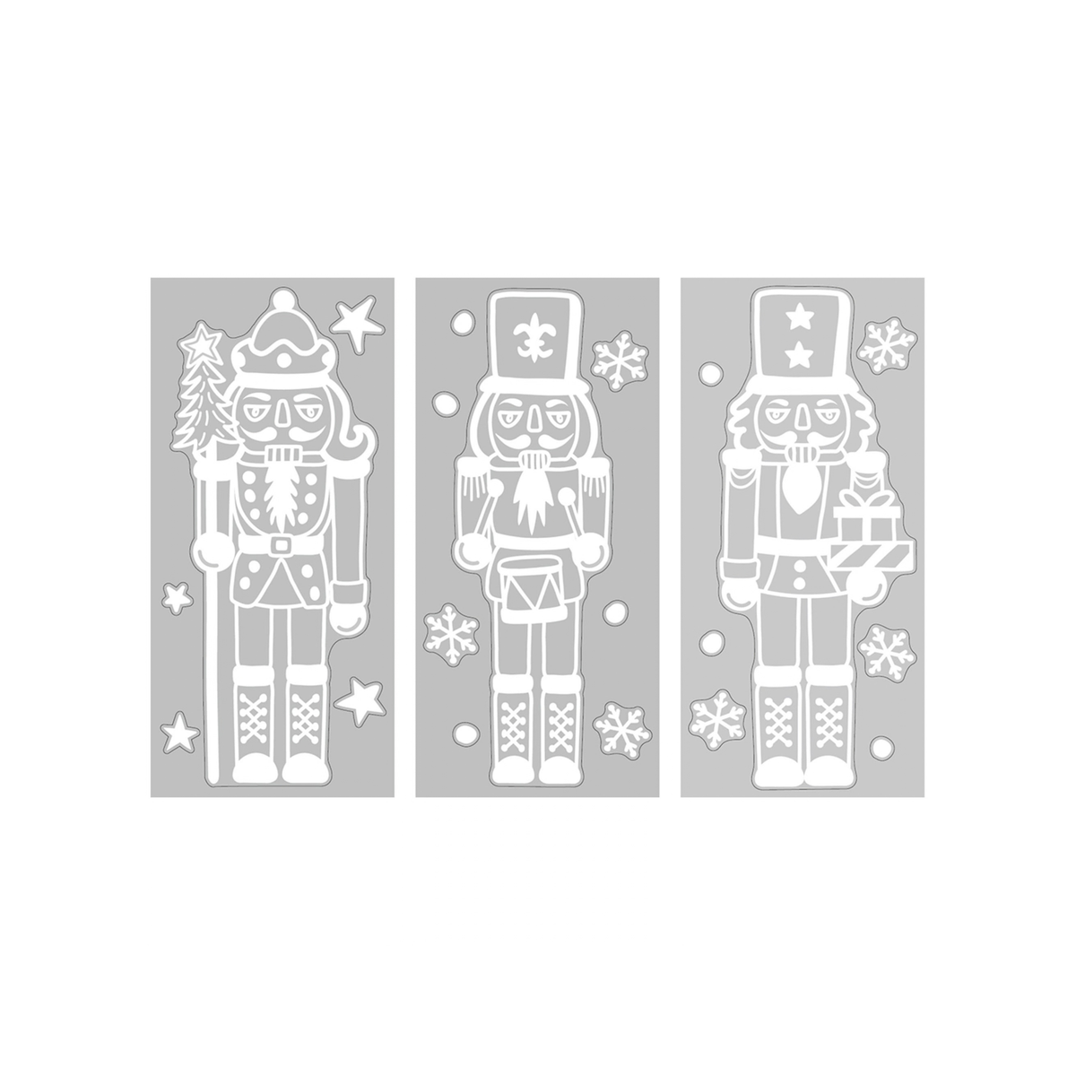 Julestickers nøtteknekker hvit 3 design 49 cm