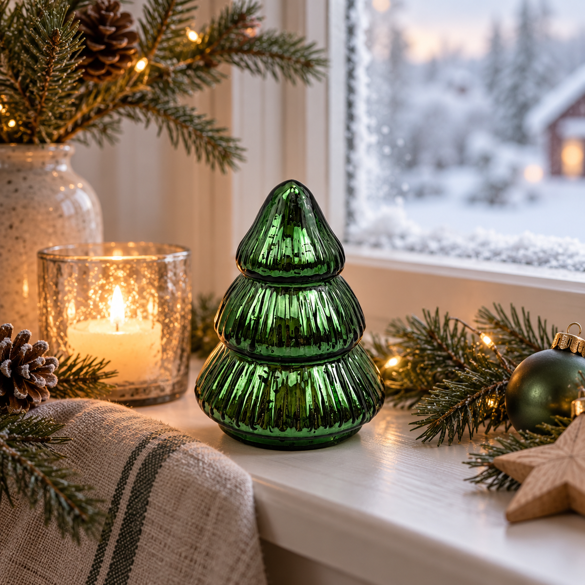 Utsøkt julepynt formet som et juletre, perfekt til dekorasjon i hjemmet.