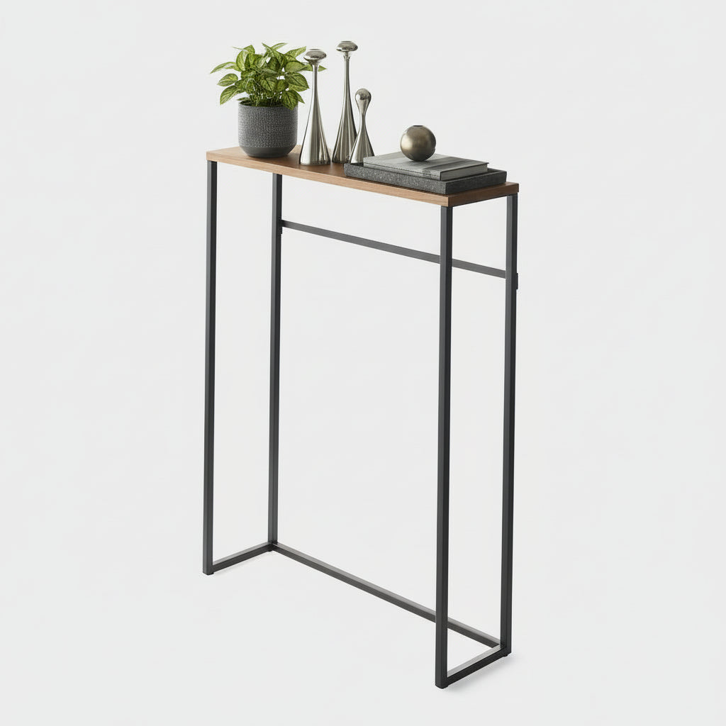 Sort konsollbord med slankt og moderne design.