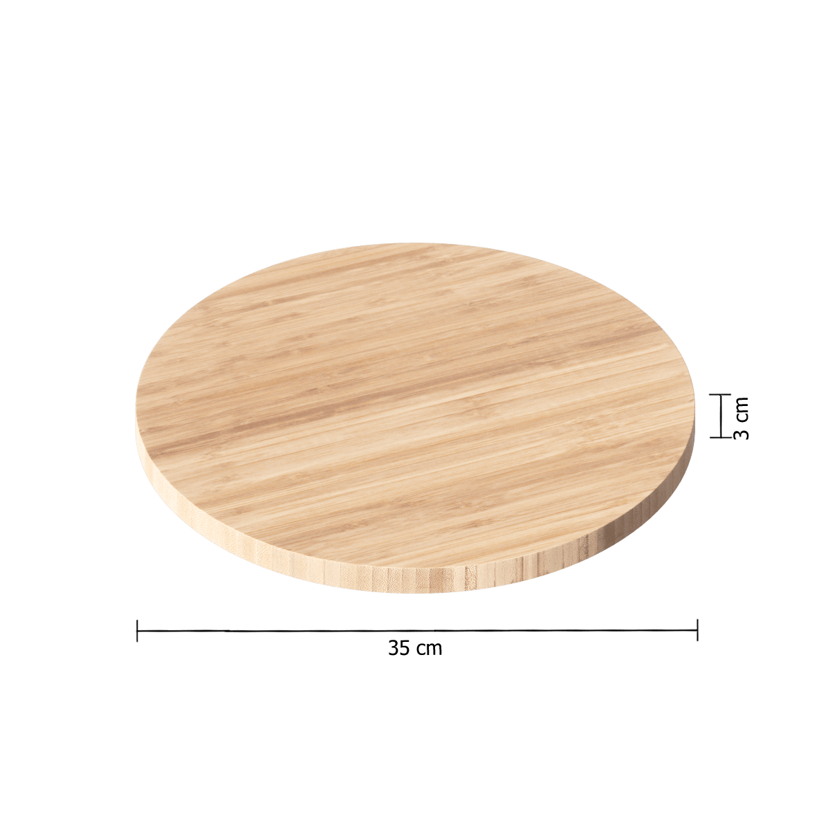 Snurrefat i bambus tre 35 cm - Lindas Dekor Serveringsfat