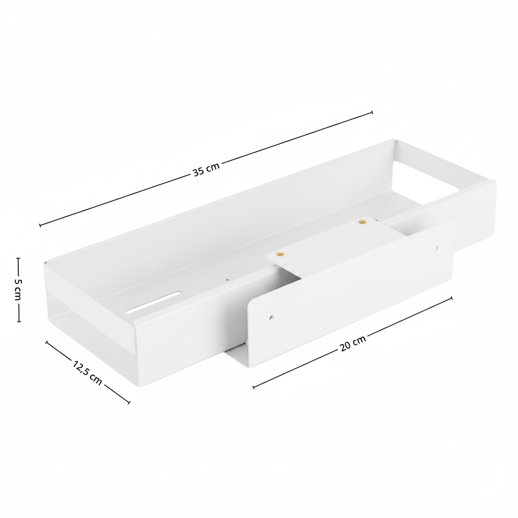 Plassbesparende uttrekkbar hylle 35 cm til rengjøringsmidler og matvarer