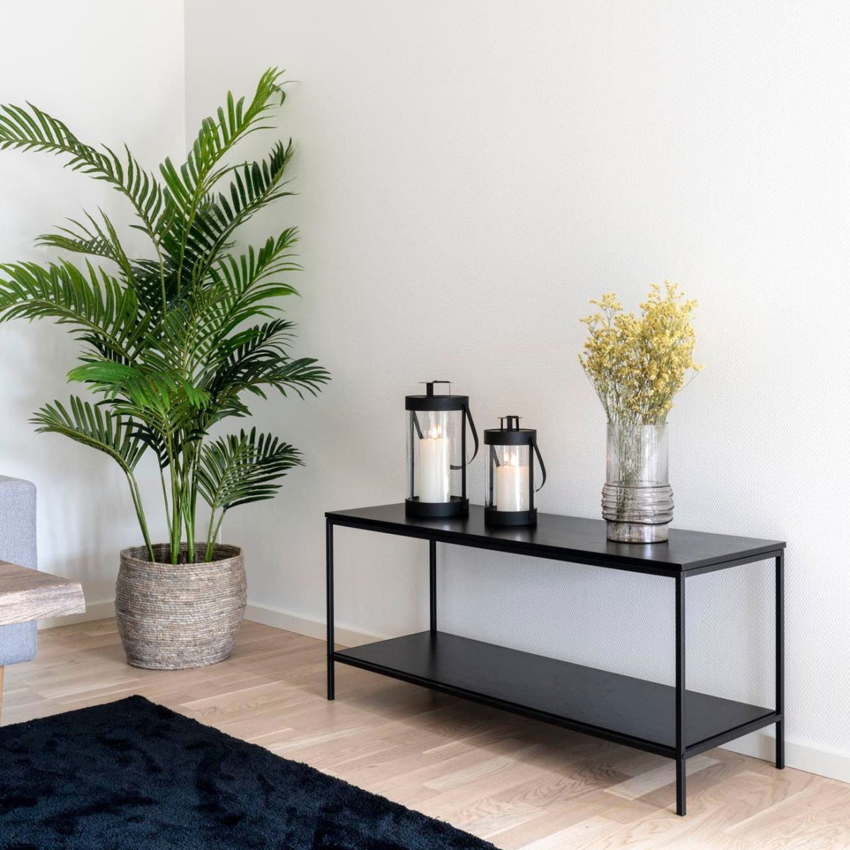 2 - pk Bondi lanterne glass og metall sort - Lindas Dekor