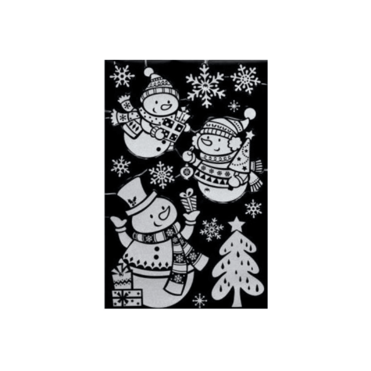Julestickers snømenn og vinterdyr 2 design, 50 x 32 cm - Lindas Dekor Wallstickers