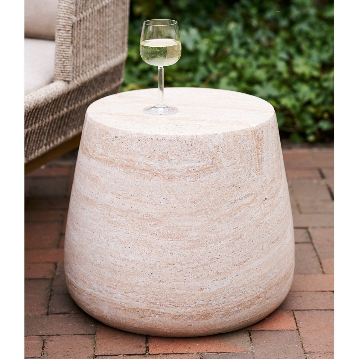 Bonn sidebord fiberclay natur ø47,5 cm