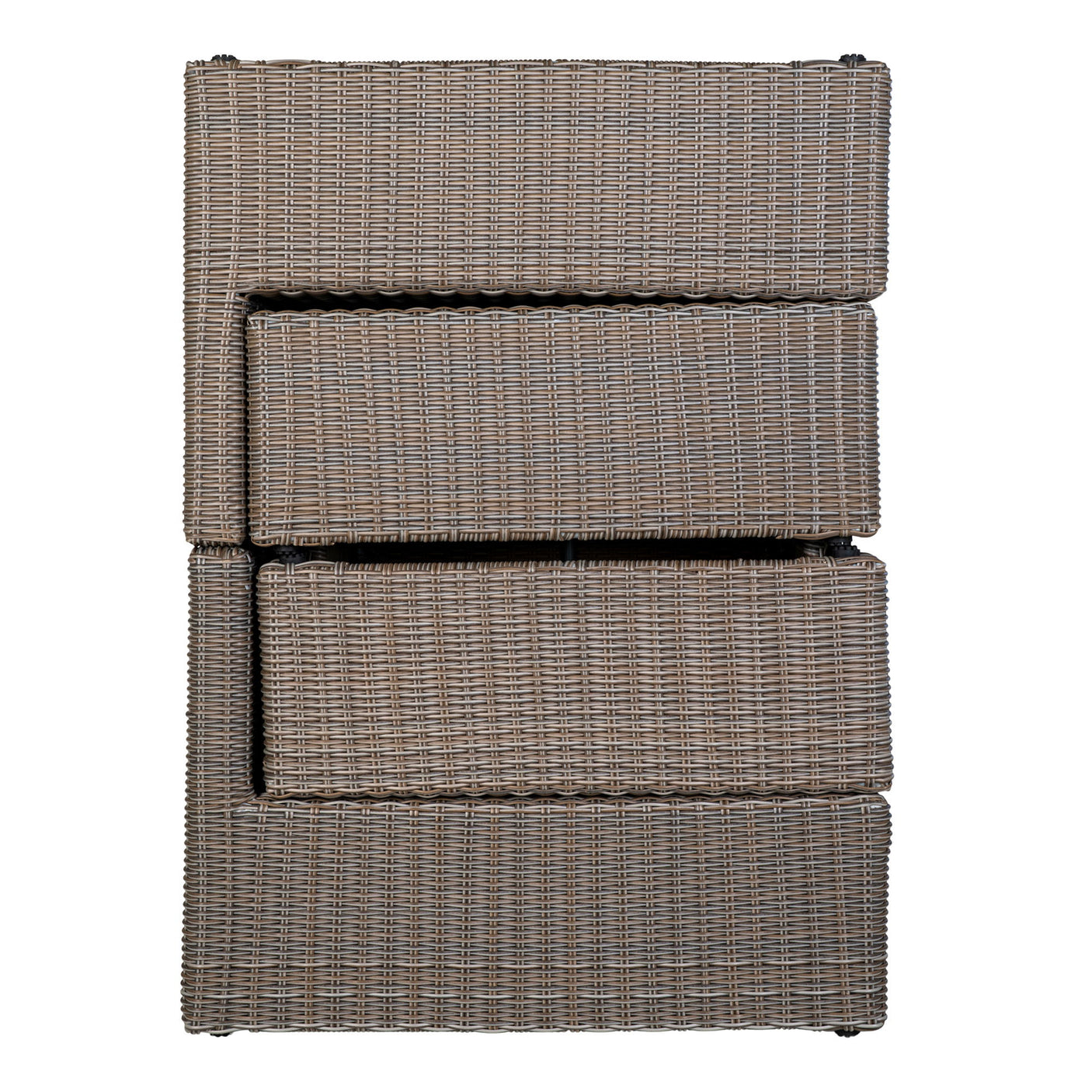 Kompakt loungegruppe med 2 loungemoduler, 2 puffer og glassbord