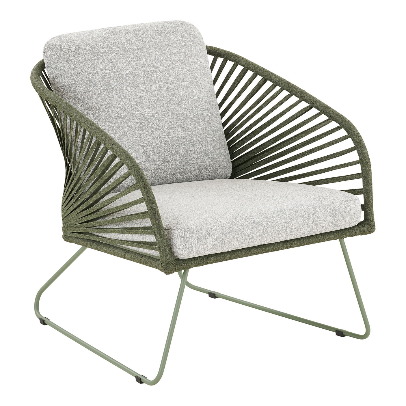 Moderne loungegruppe til uterom med komfortable puter og stålramme