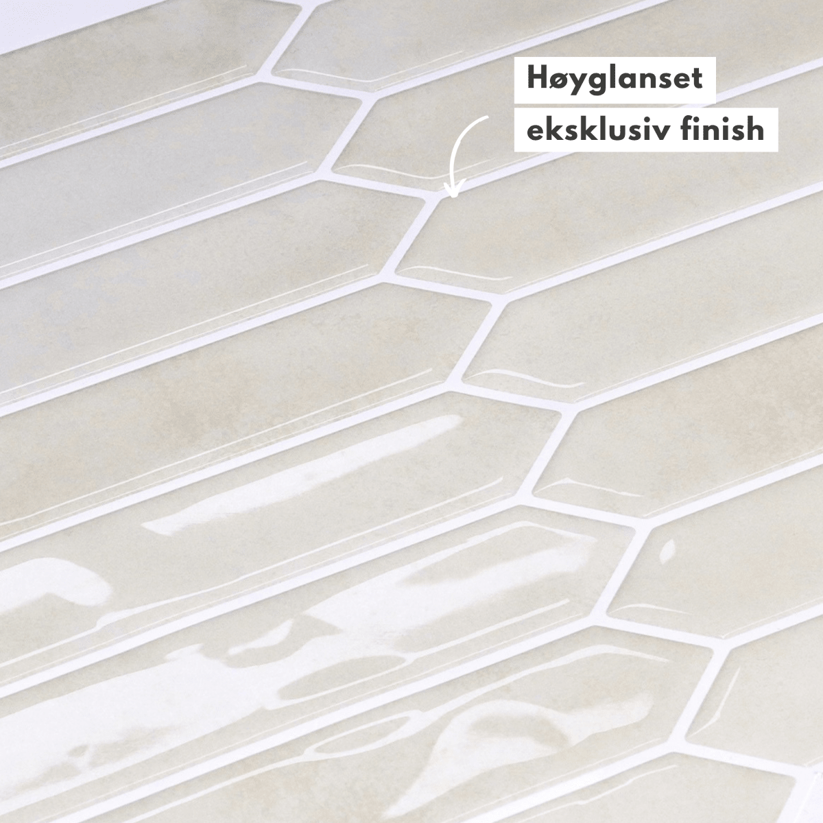 10-pk Hedda beige selvklebende veggfliser - Lindas Dekor Veggfliser