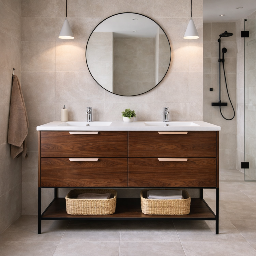 Valnøtt trefolie detalj – imiterer ekte valnøtt med naturlig tekstur