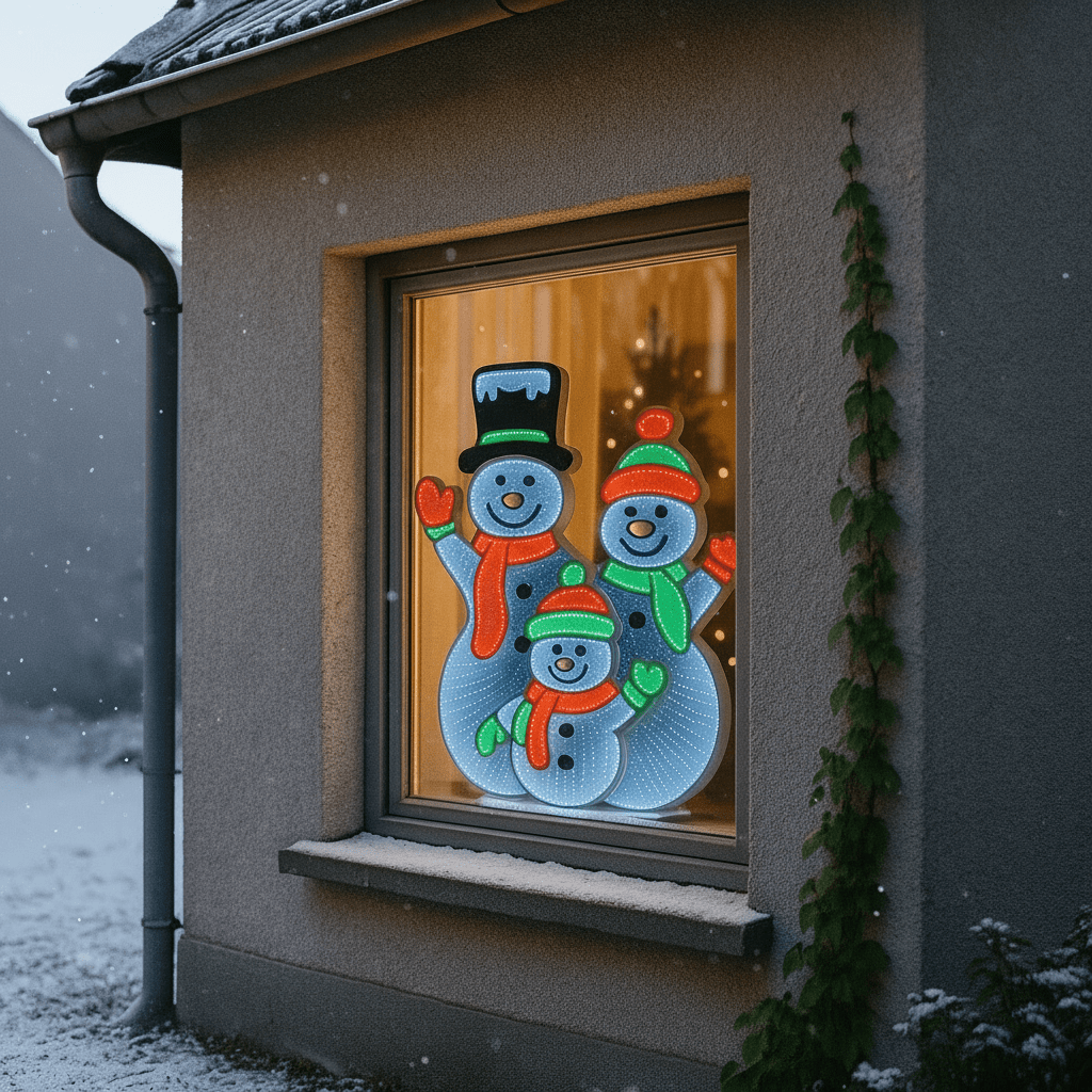 Snemænd LED-lysskilt tosidet 66 cm - Lindas Dekor