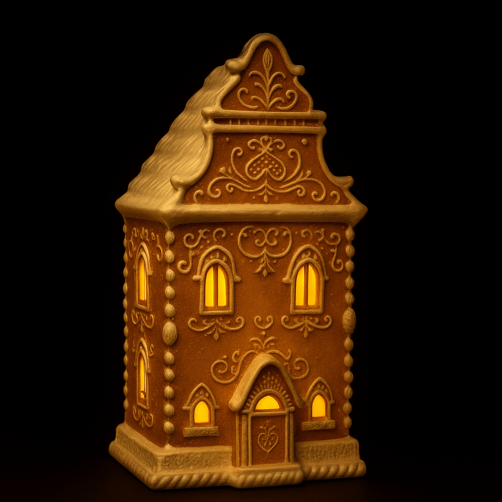 Pepperkakehus med LED - lys 34,5 cm - Lindas Dekor
