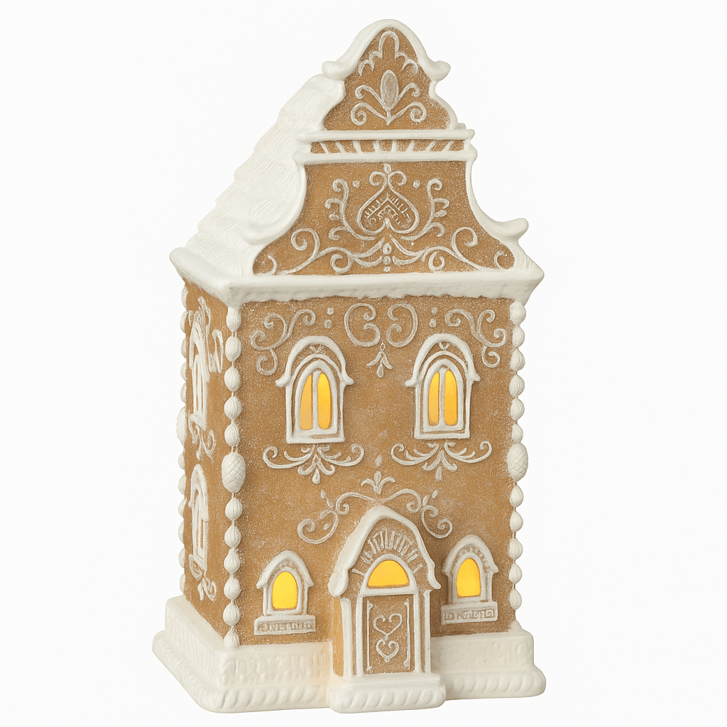 Pepperkakehus med LED - lys 34,5 cm - Lindas Dekor