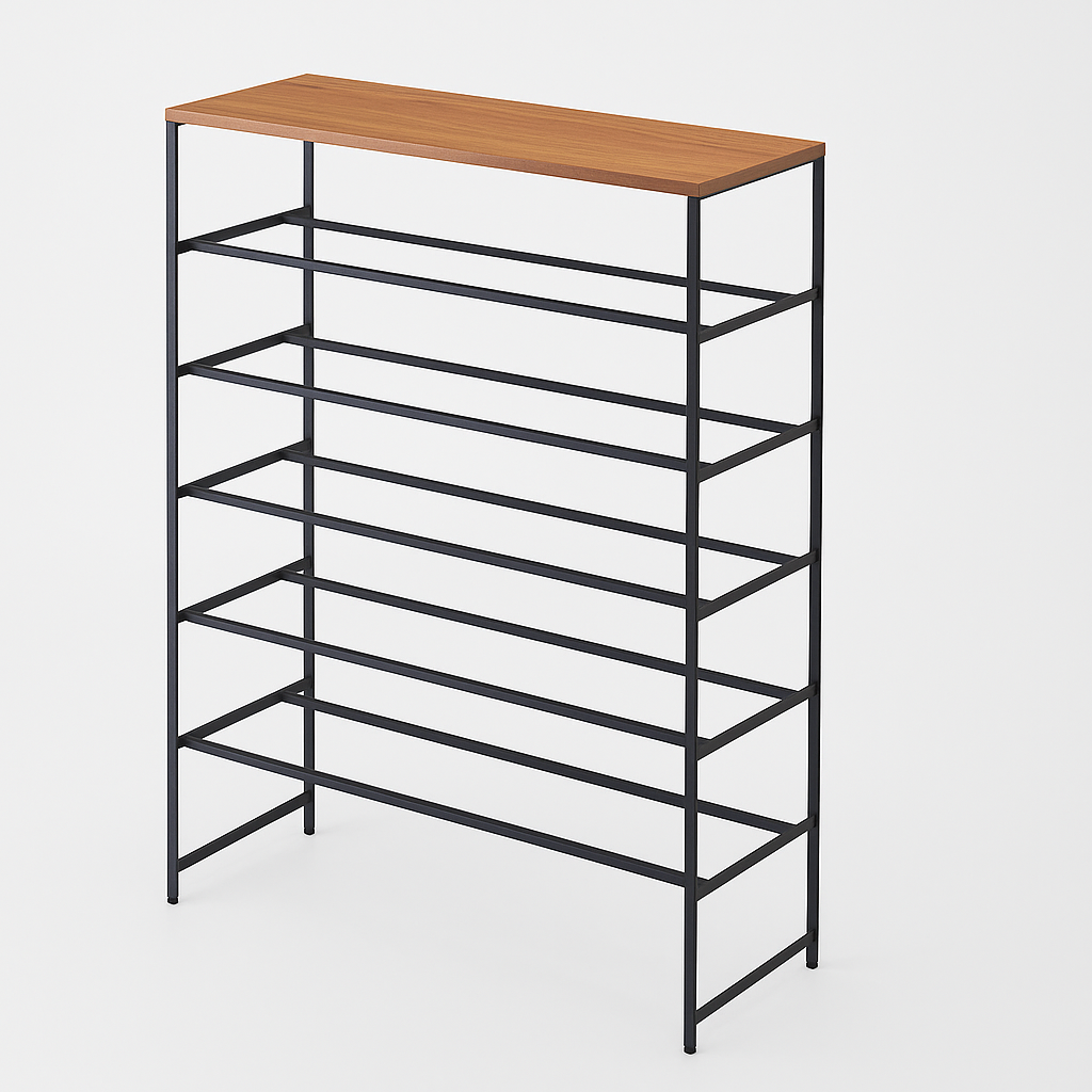 Praktisk skohylle med flere nivåer for optimal lagring.