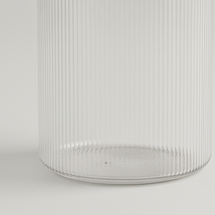 Høy glasskrukke med trelokk og håndtak – 1300 ml