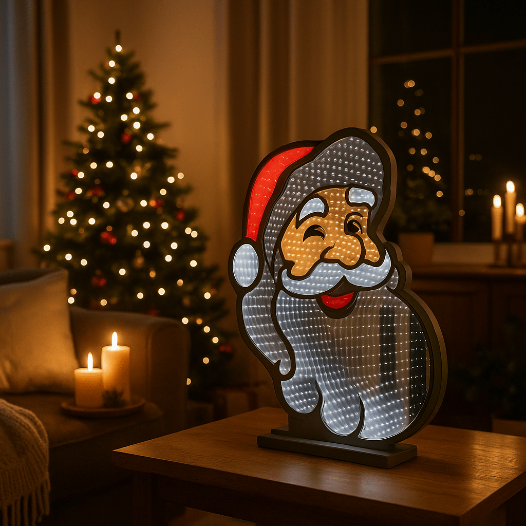 Julenissen LED lysskilt tosidig 69 cm - Lindas Dekor