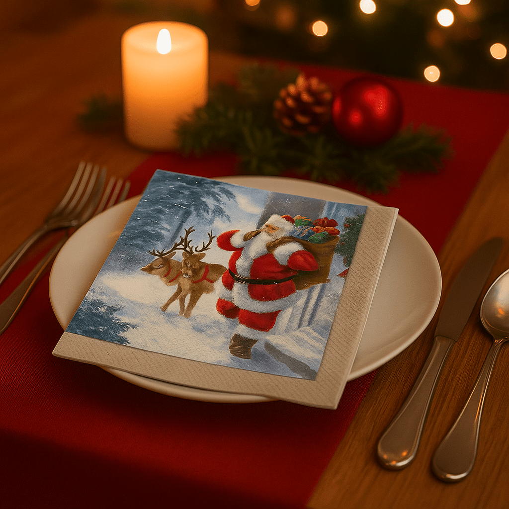 20-pack servietter "Jultomten kommer" - Lindas Dekor