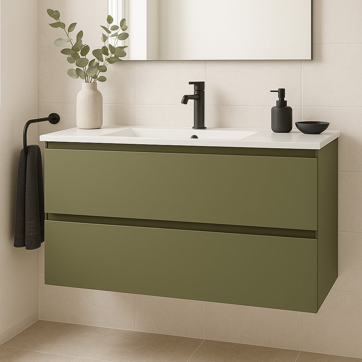 Vareprøve: Uni matt olivengrønn kontaktplast