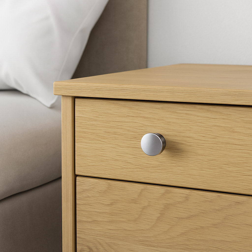 Knott beslag, børstet stål 25 mm