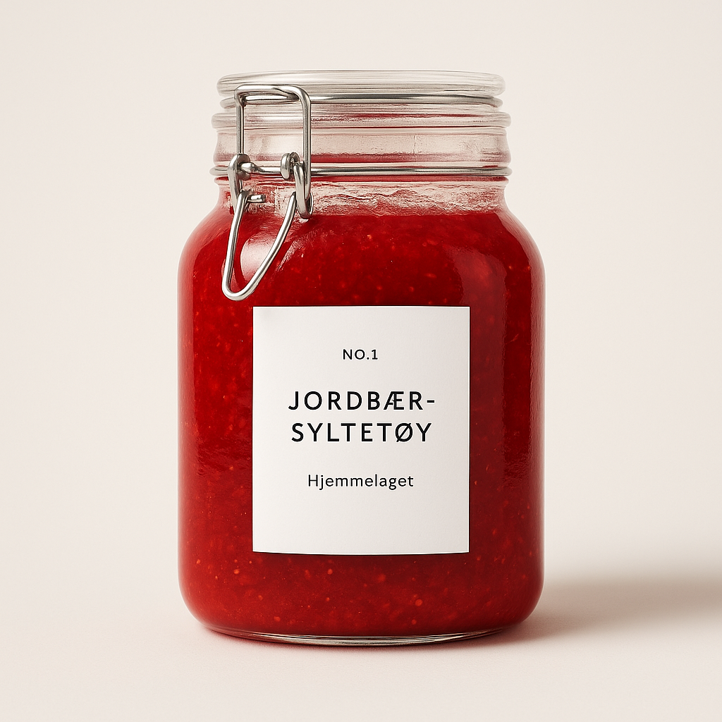 Etiketter hjemmelaget syltetøy