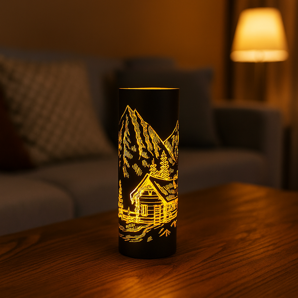 Lyslykt LED "Hytta", sort stor