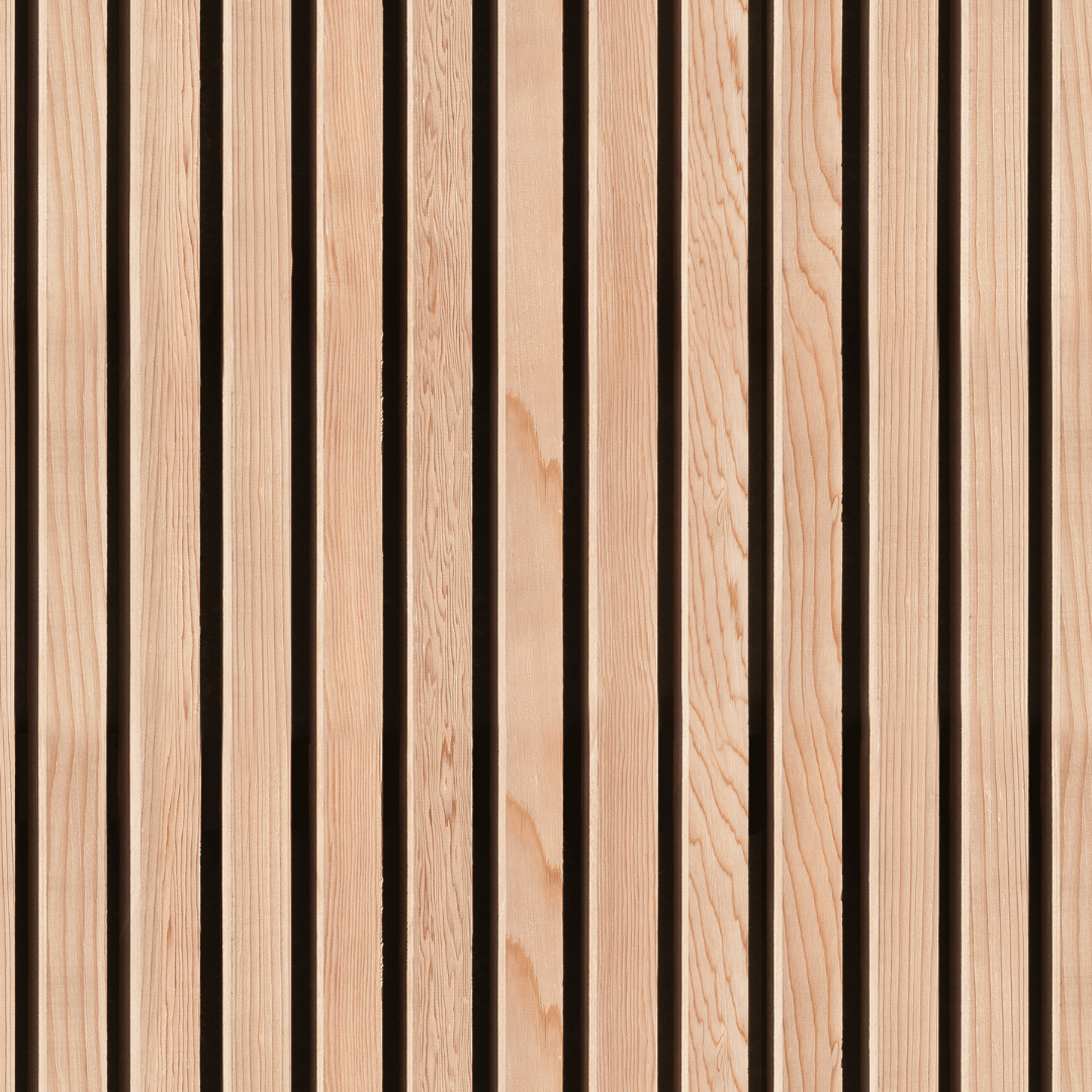 Kontaktplast som etterligner nordiske trepaneler med dybdeeffekt.