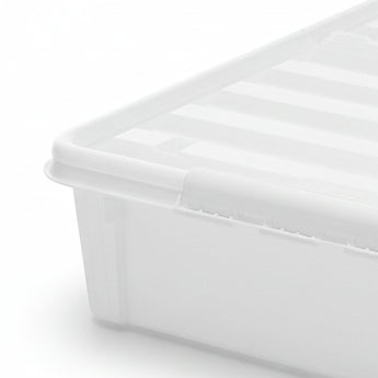 Oppbevaringsboks under seng 60 liter med hjul og transparent lokk