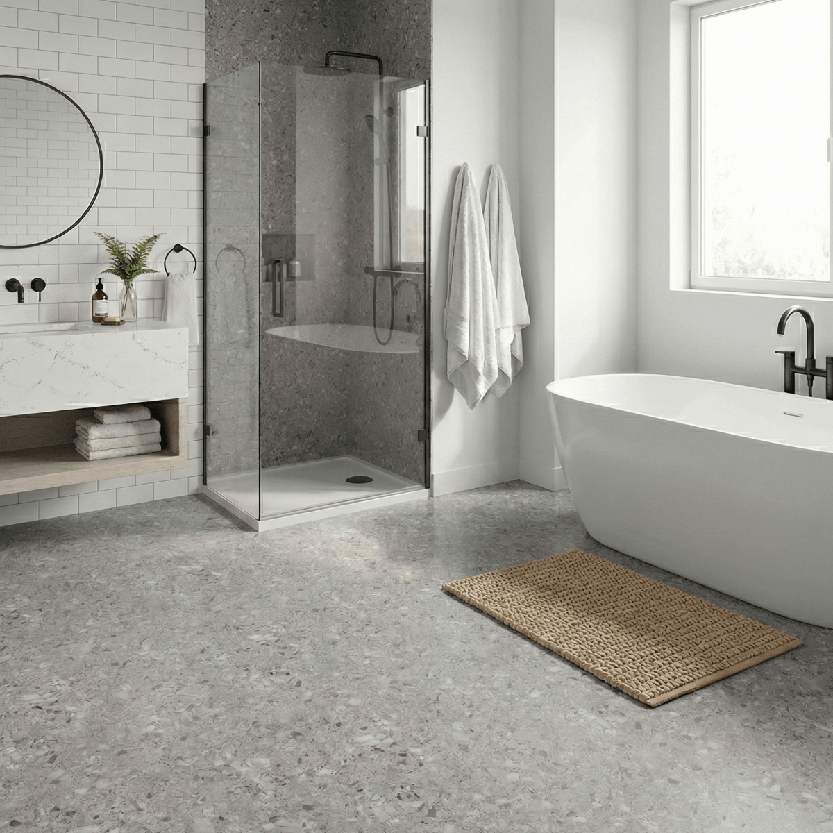 8 - pk Lisboa Terrazzo grå selvklebende fliser - Lindas Dekor