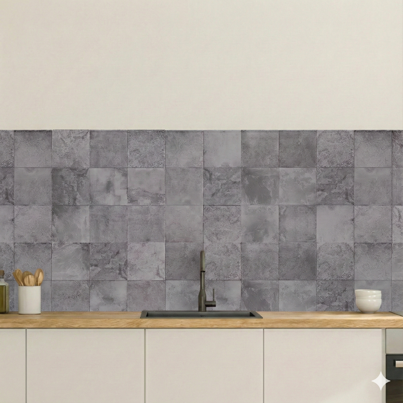 Bodø grå selvklebende fliser