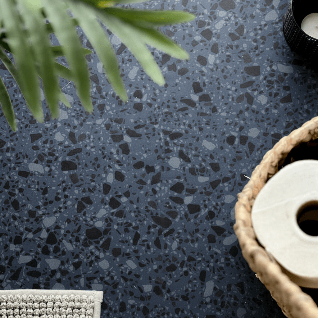8 - pk Lisboa terrazzo blå selvklebende fliser - Lindas Dekor