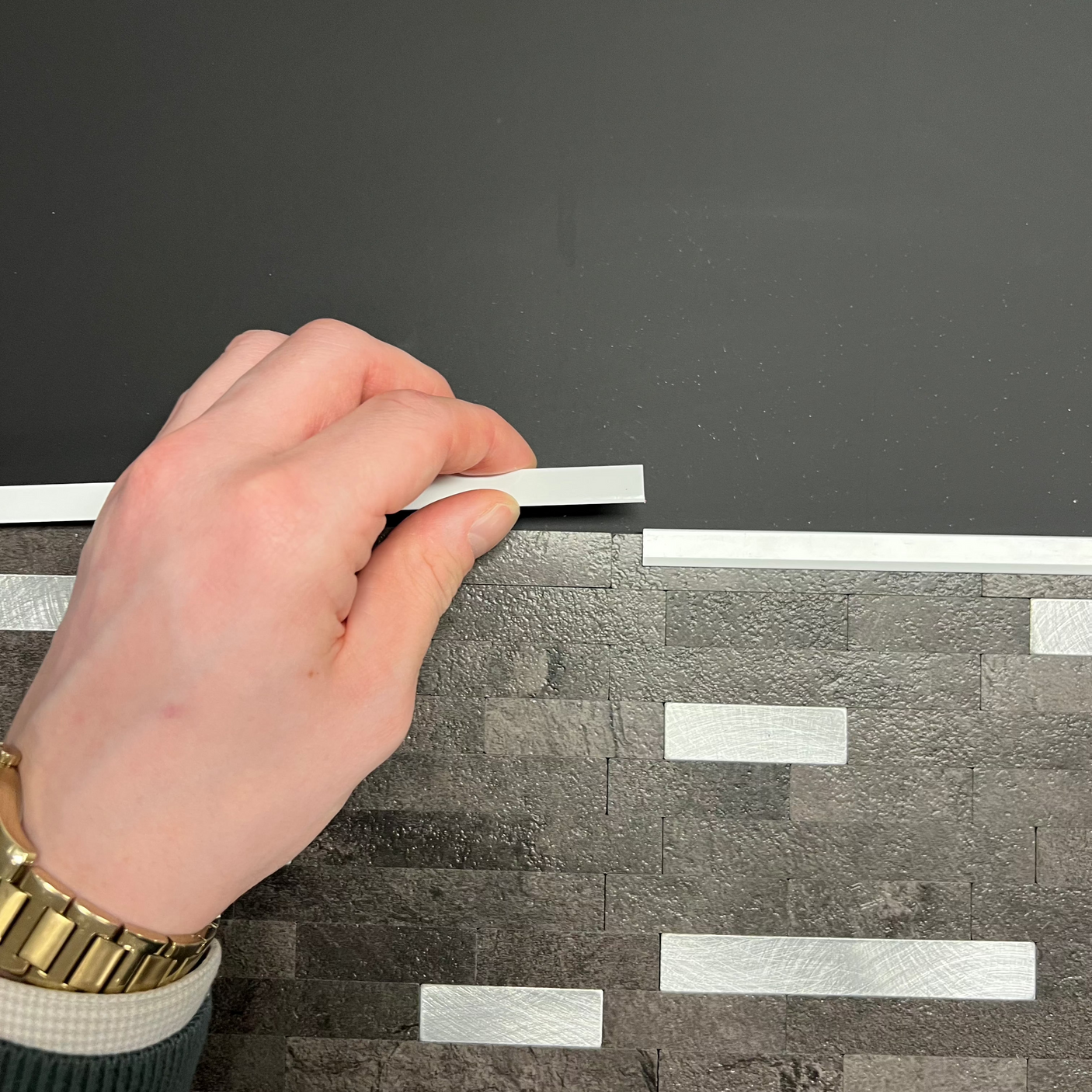 10-pk Endelister til selvklebende fliser, hvit