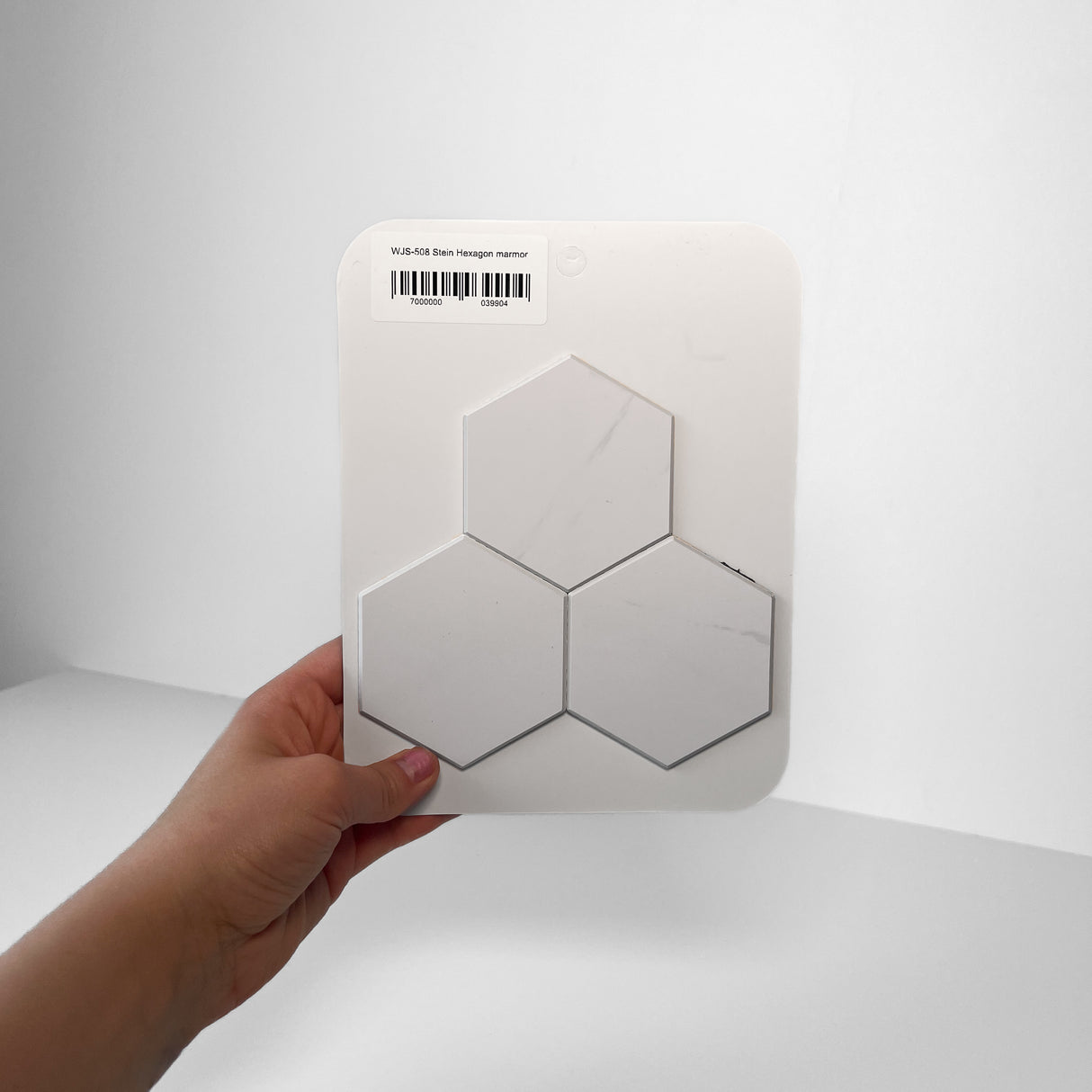 Vareprøve: Stein Hexagon marmor selvklebende veggfliser