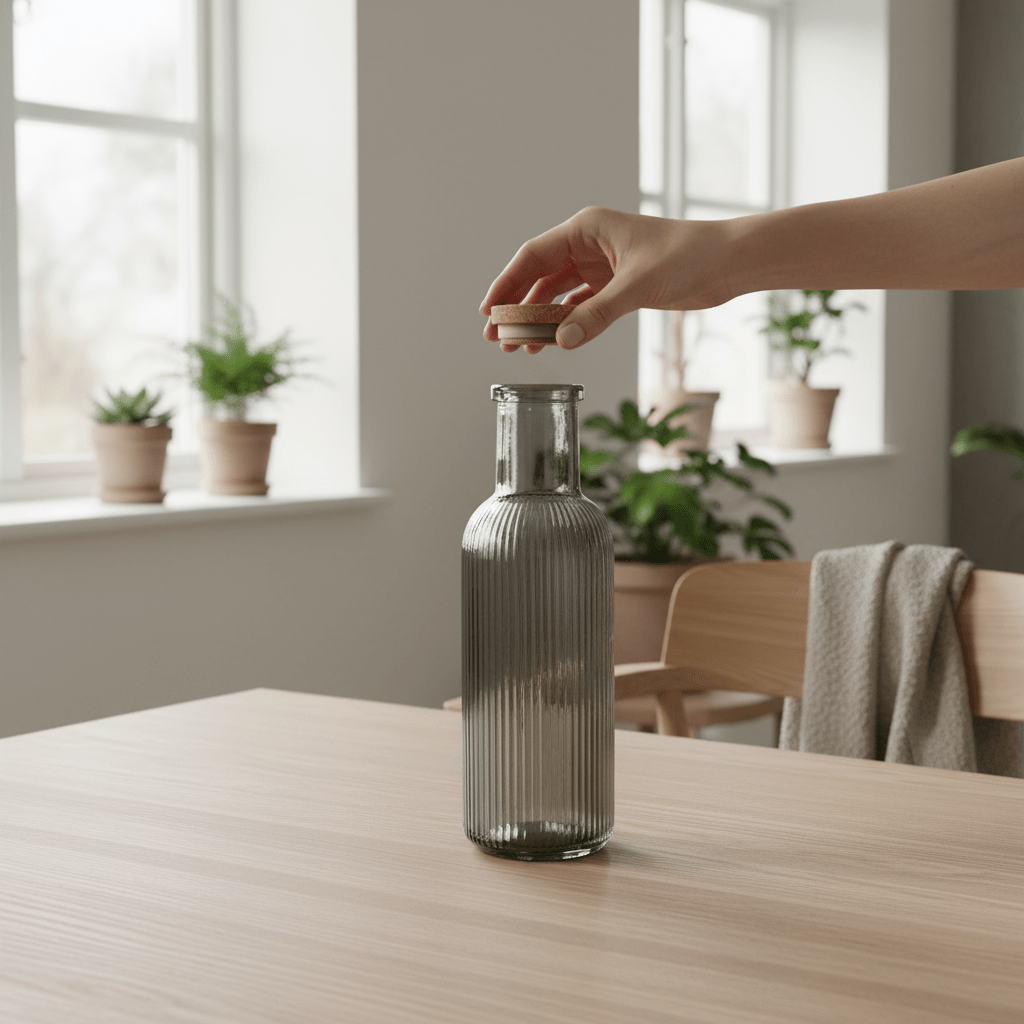 Glassflaske antrasitt 1 Liter 28 cm - Lindas Dekor