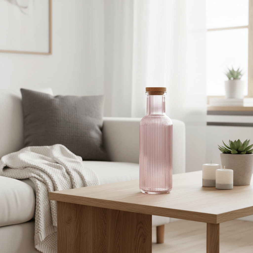 Glassflaske rosa 1 Liter 28 cm - Lindas Dekor