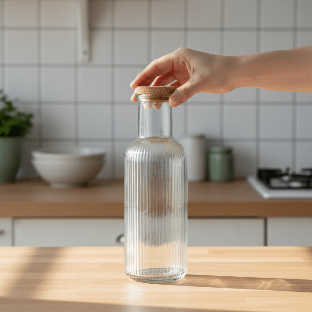 Glassflaske transparent 1 Liter 28 cm - Lindas Dekor