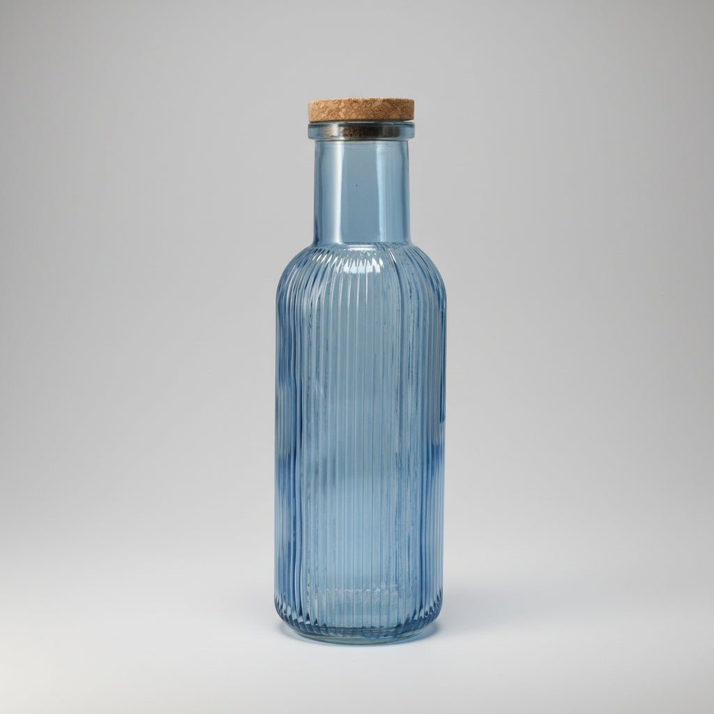 Glassflaske blå 1 Liter 28 cm - Lindas Dekor