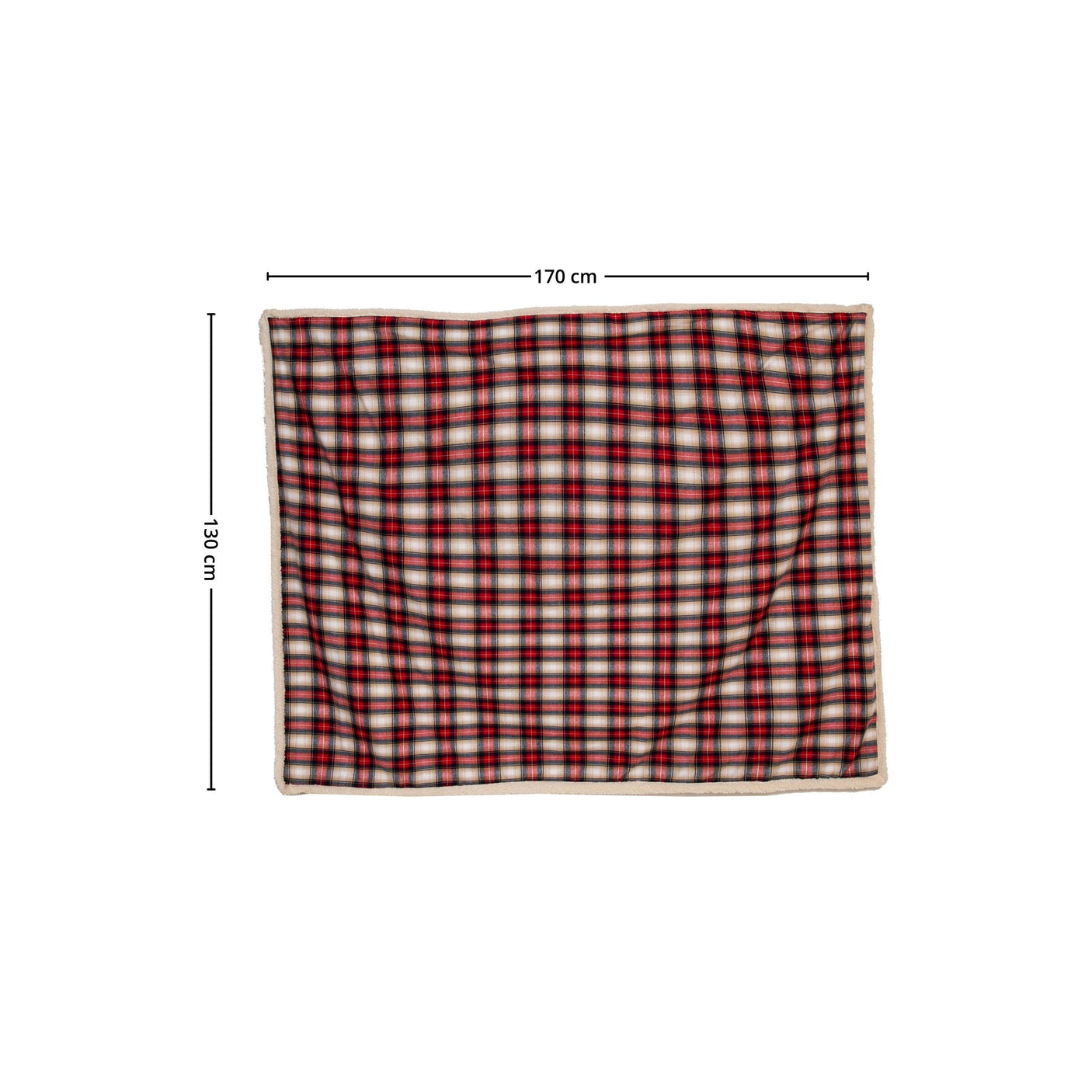 Pledd rutet rød God Jul sherpa