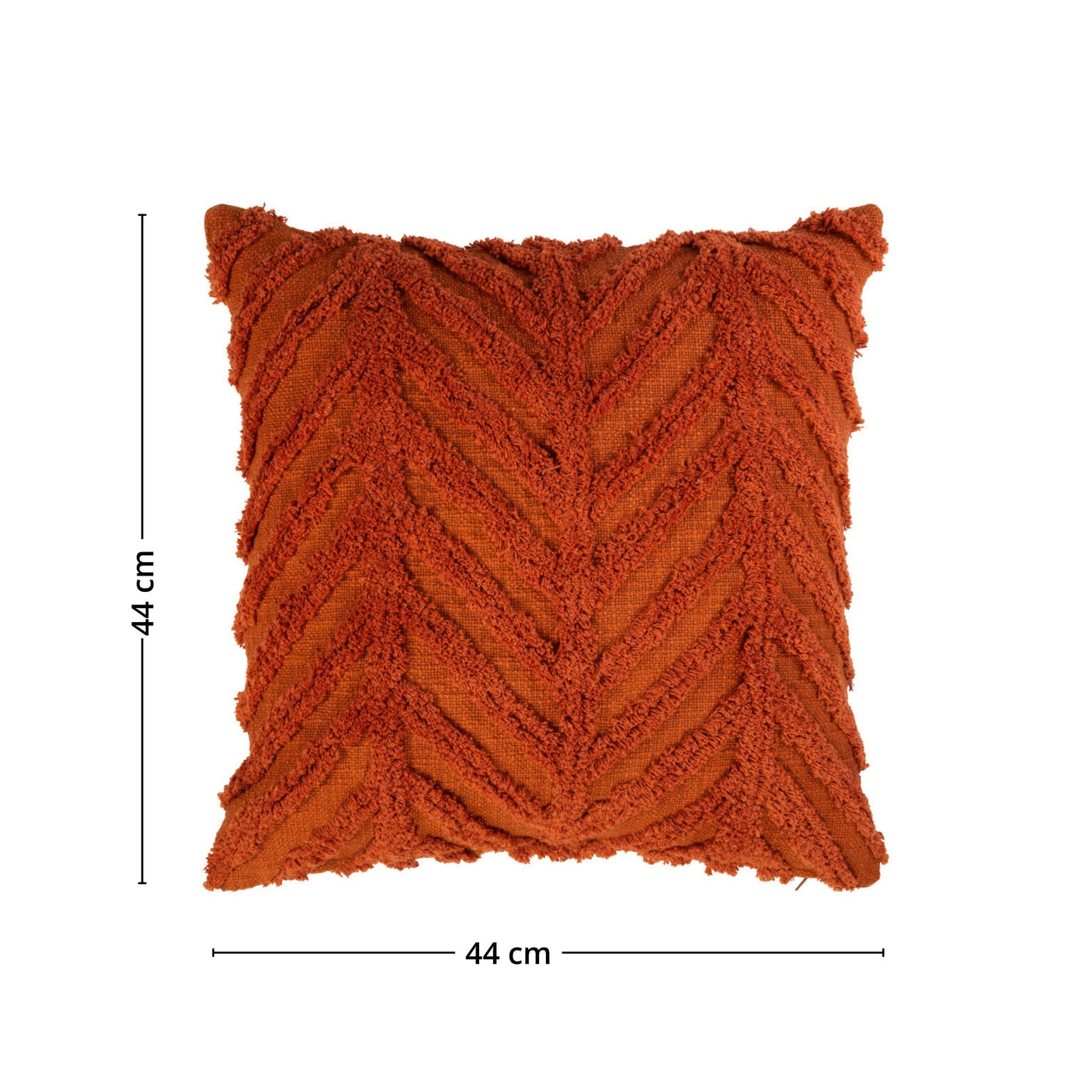 Rustfarget putetrekk i myk bomull med elegant fiskebeinstruktur.