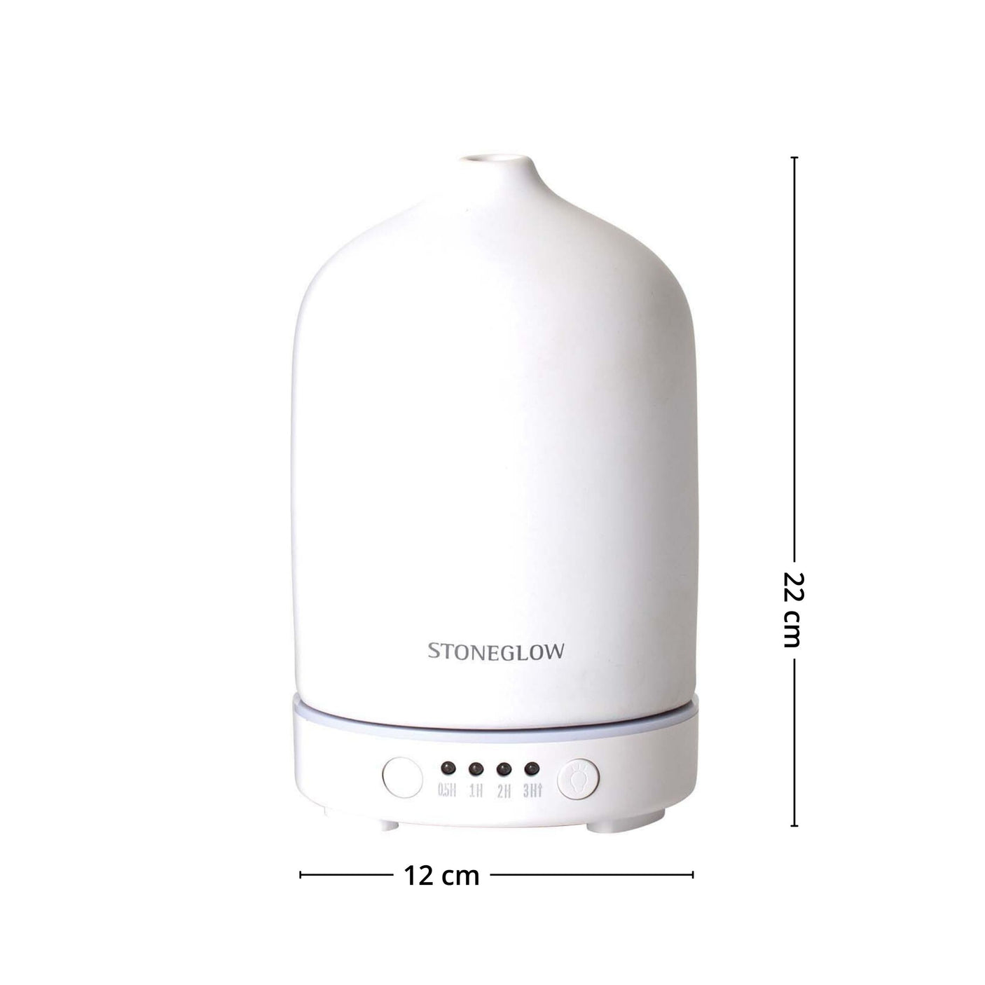 Elektrisk duftspreder med justerbare innstillinger og medfølgende lader.