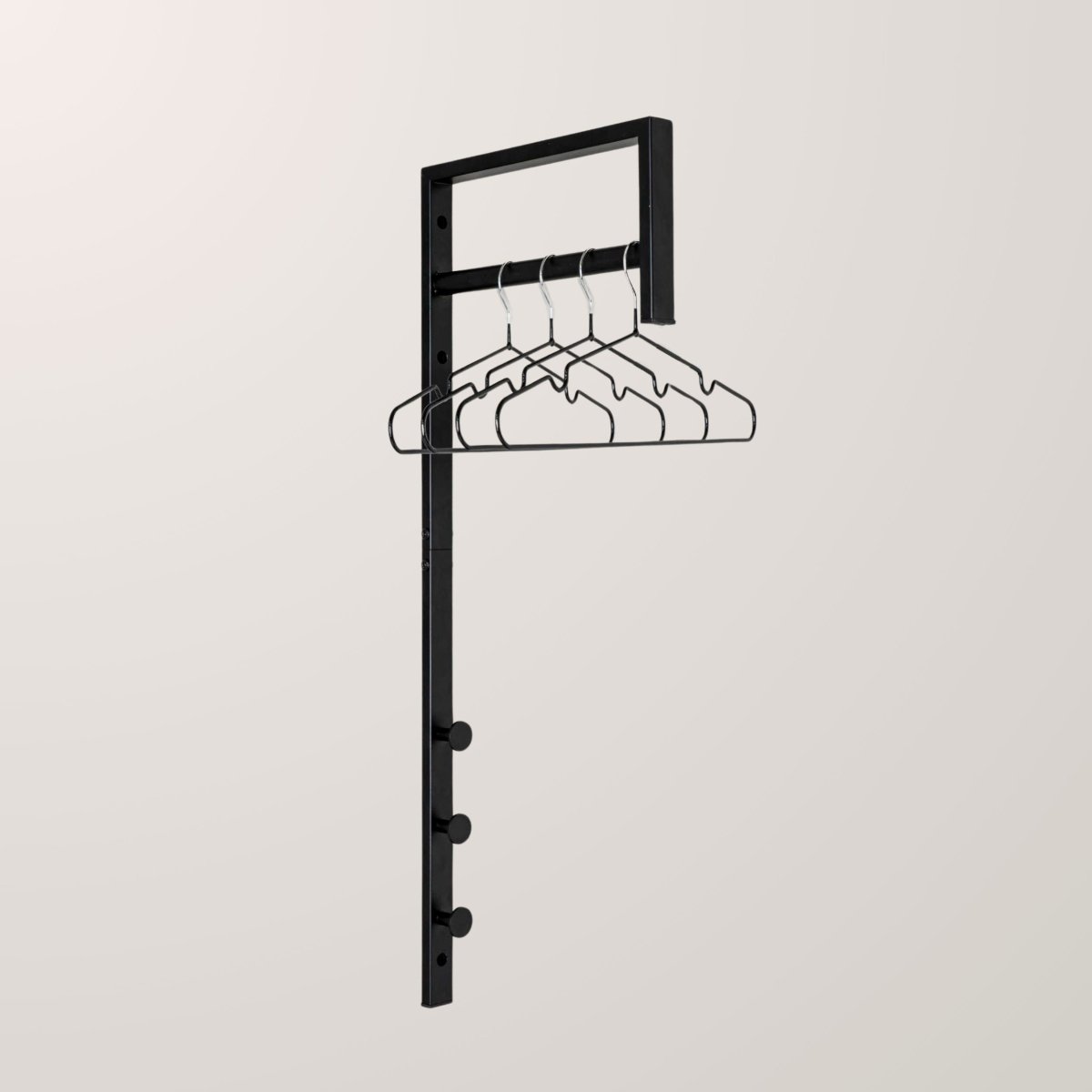 Trento vegghengt klesstativ sort metall 82 cm - Lindas Dekor