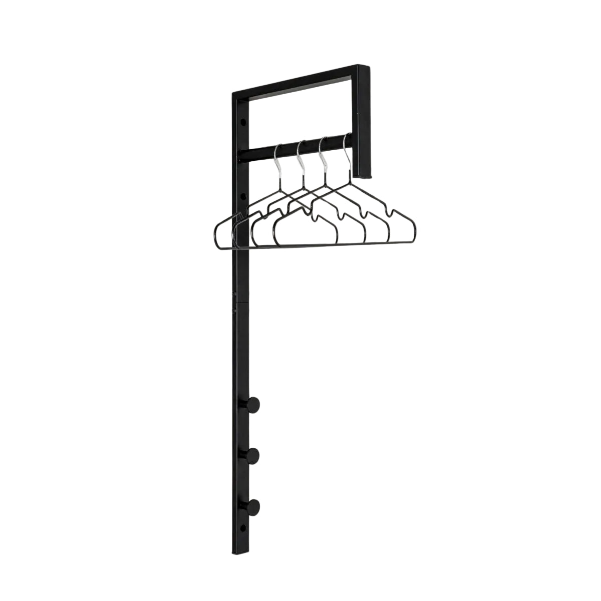Trento vägghängd klädställ svart metall 82 cm - Lindas Dekor