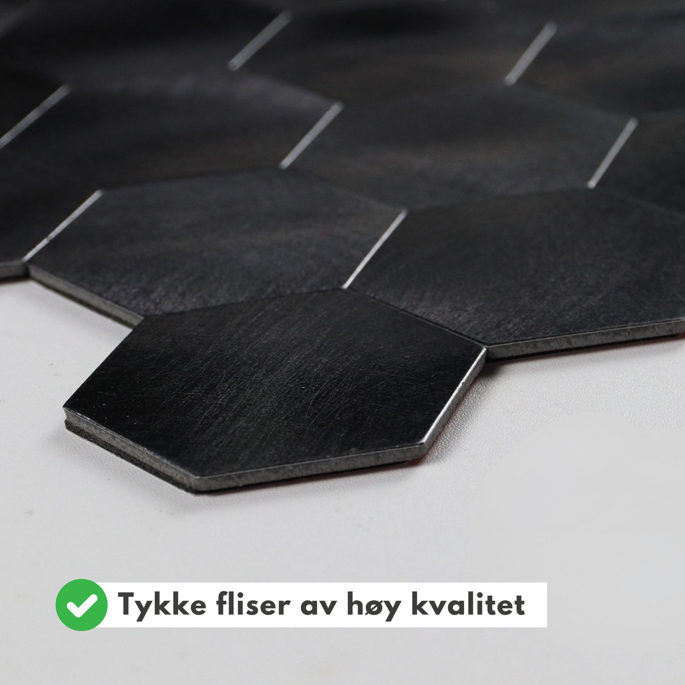 10-pk Midnatt hexagon selvklebende veggfliser