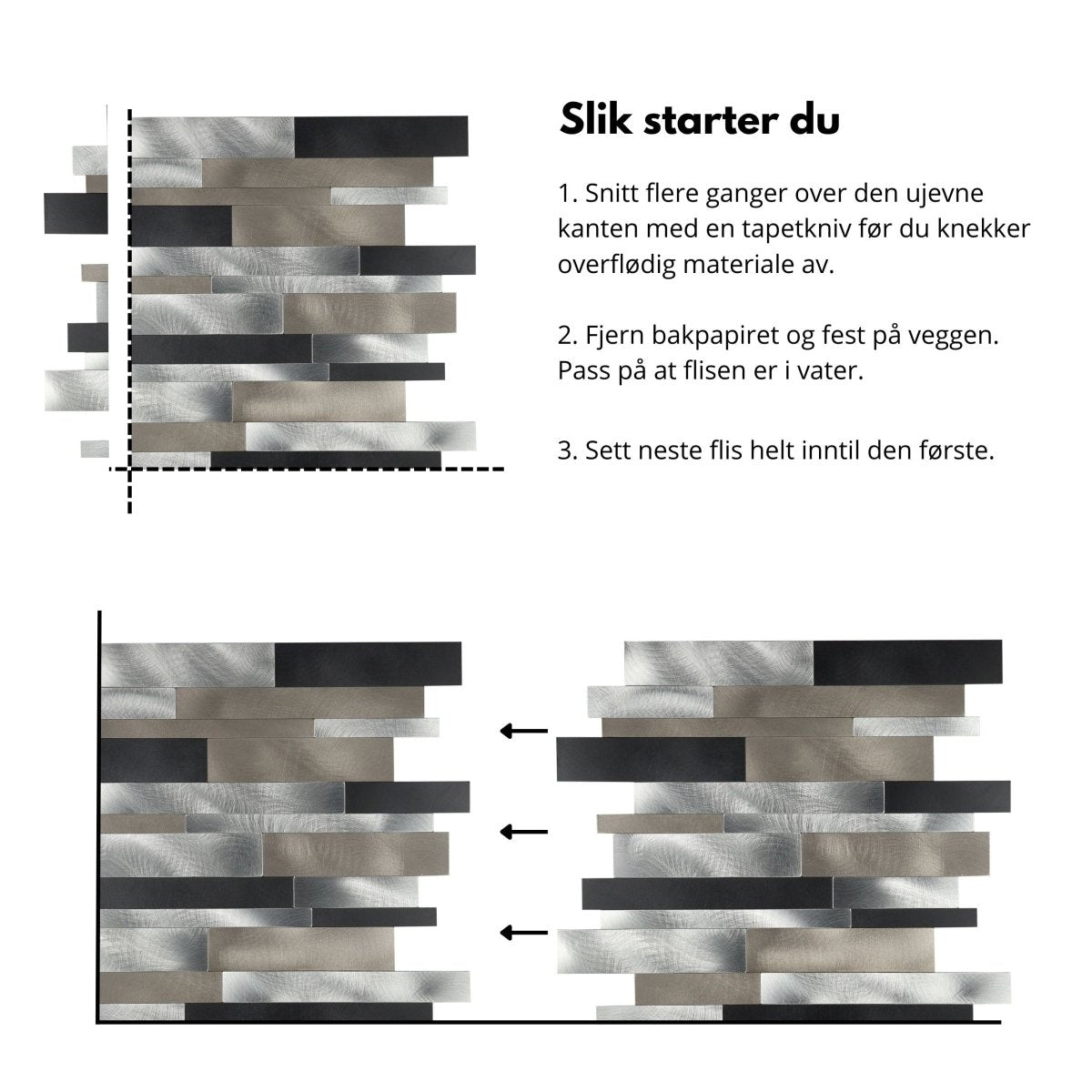Tanya stav selvklebende veggfliser - Lindas Dekor