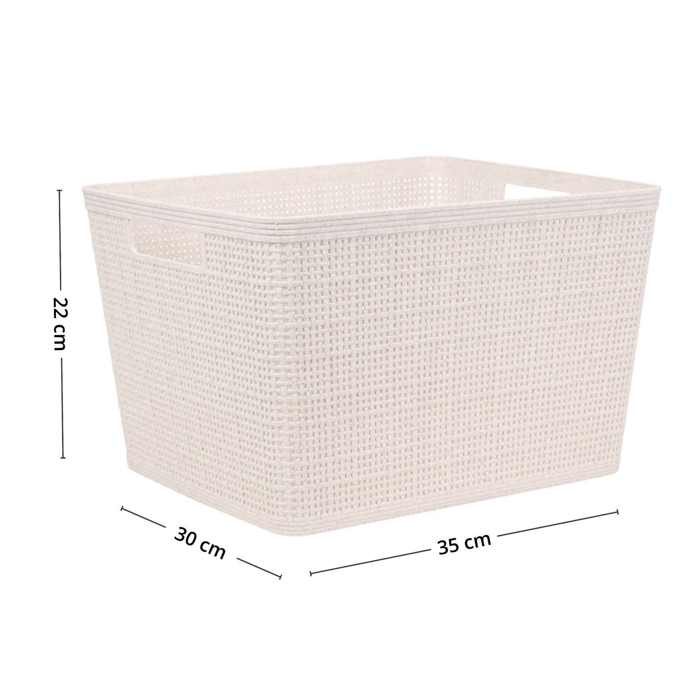 Oppbevaringskurv sandfarget 35 x 30 x 22 cm