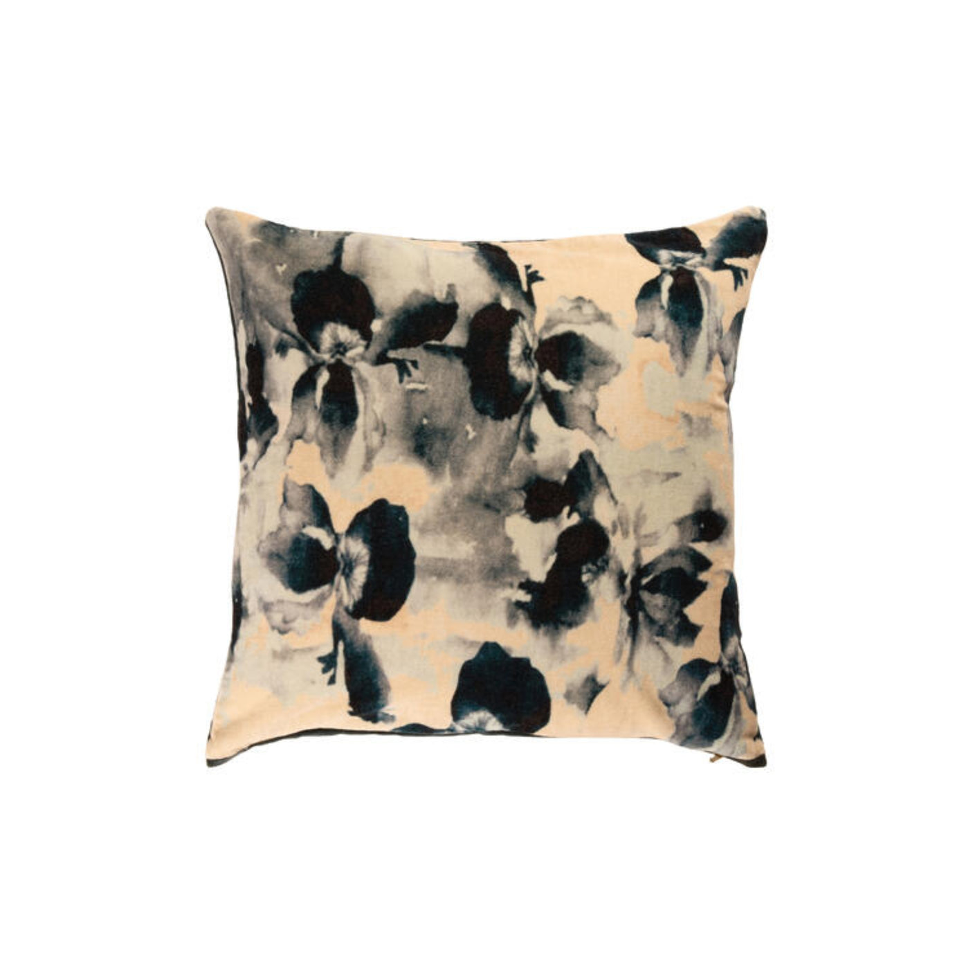 Mykt velurputetrekk med blått mønster