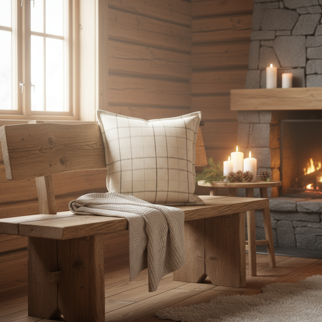 Dekorativ ullpute i naturtoner fra Halvor Bakke