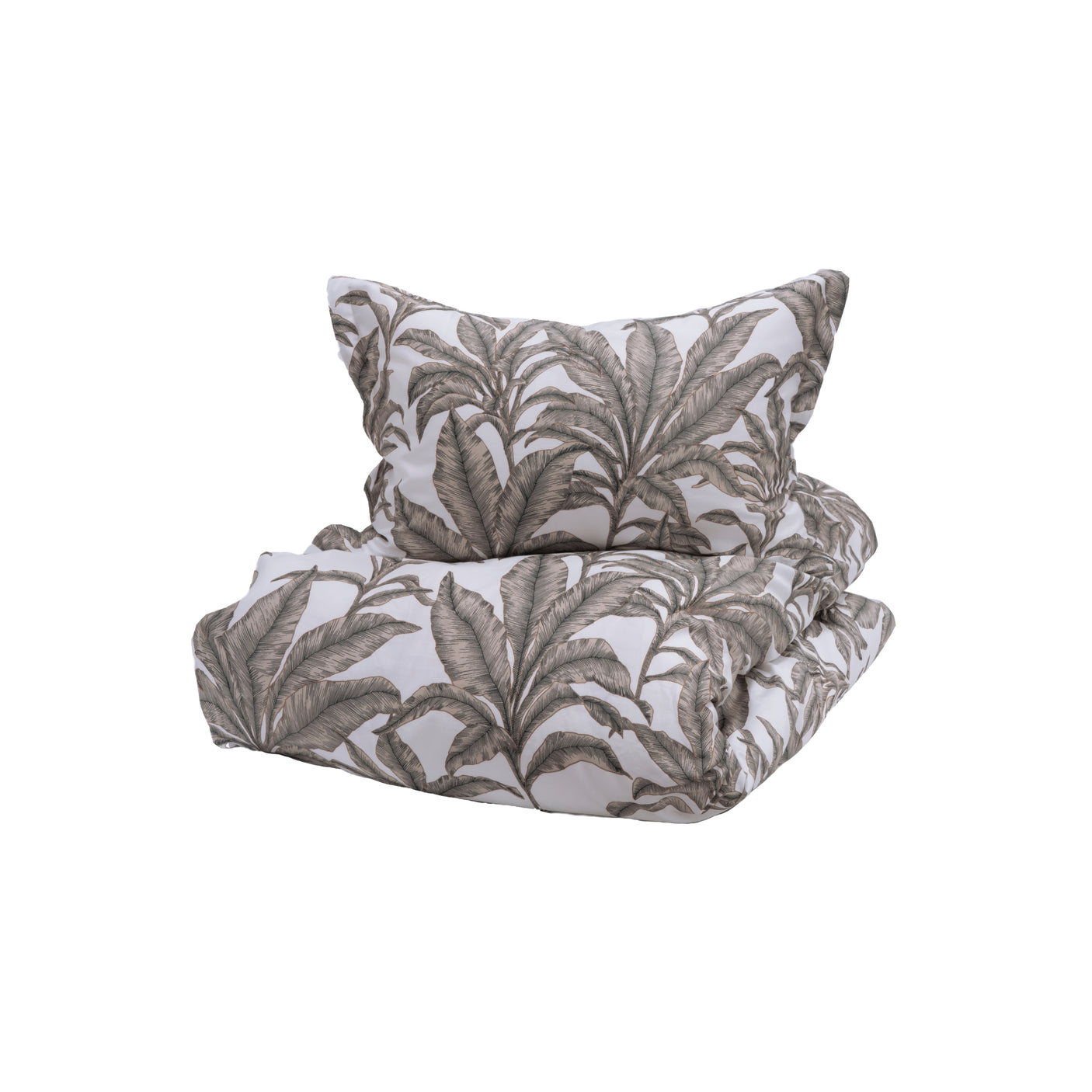 Halvor Bakke Babylonstoren sengesett i beige med palmeblader