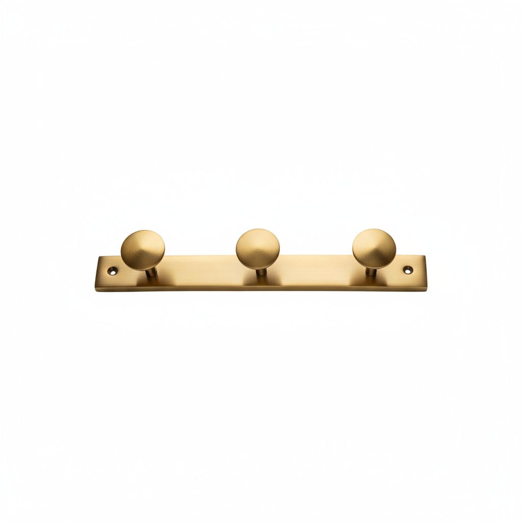 Knaggrekke i metall 3 knagger gull 42 × 5 cm - Lindas Dekor